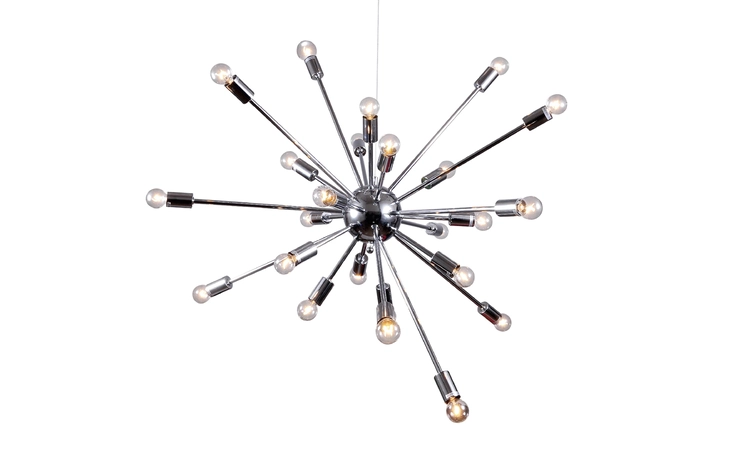 GL60  CHROME FRAME SPIKE LIGHT FIXTURE WITH VISIBLE BULBS