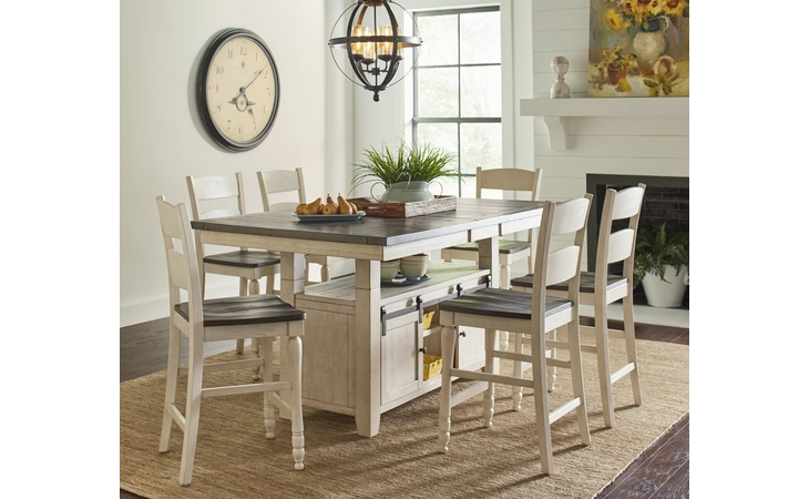 MADISON COUNTY COLLECTION HIGH/LOW DINING TABLE BASE W/BARN DOOR STORAGE MADISON COUNTY COLLECTION JOFRAN  1706-72B