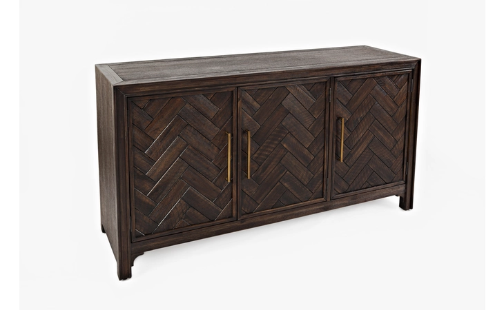 1756-60 GRAMERCY COLLECTION 3 DOOR ACCENT CABINET W/CHEVRON PATTERN DOOR - ASSEMBLED GRAMERCY COLLECTION