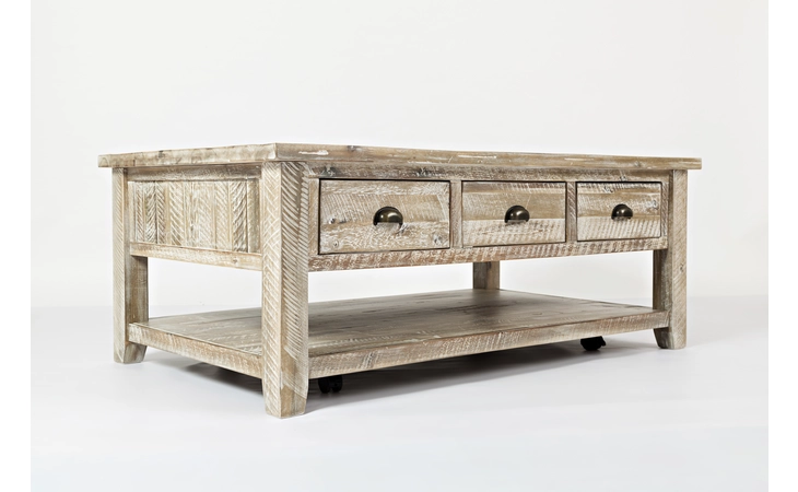 ARTISAN'S CRAFT COLLECTION COFFEE TABLE W/PULL THROUGH DRAWERS - CASTERED ARTISAN'S CRAFT COLLECTION JOFRAN  1743-1