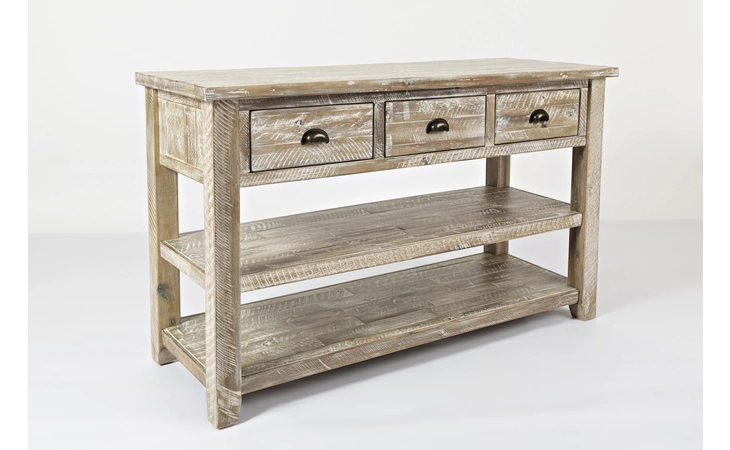 1743-4 ARTISAN'S CRAFT COLLECTION SOFA/MEDIA TABLE W/3 DRAWERS, 2 SHELVES ARTISAN'S CRAFT COLLECTION