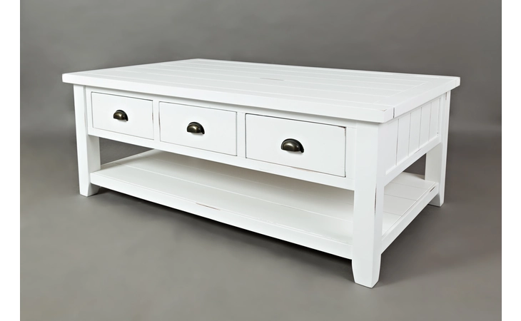 1744-1 ARTISAN'S CRAFT COLLECTION COFFEE TABLE W/PULL THROUGH DRAWERS - CASTERED ARTISAN'S CRAFT COLLECTION
