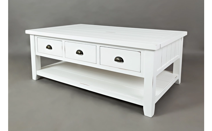 ARTISAN'S CRAFT COLLECTION COFFEE TABLE W/PULL THROUGH DRAWERS - CASTERED ARTISAN'S CRAFT COLLECTION JOFRAN  1744-1