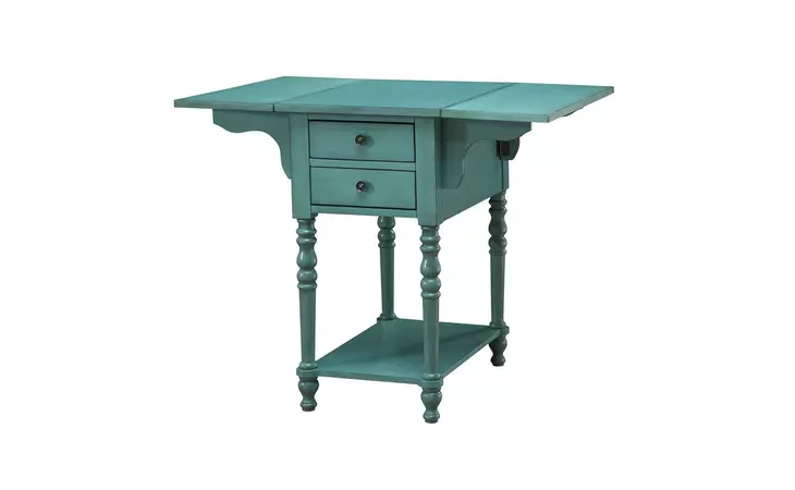13694  DROP LEAF TWO DRAWER ACCENT TABLE