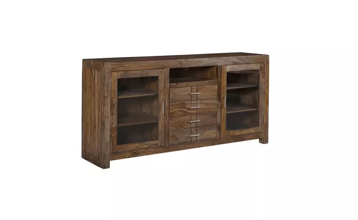 15245*  BROWNSTONE FOUR DRAWER TWO DOOR CONSOLE