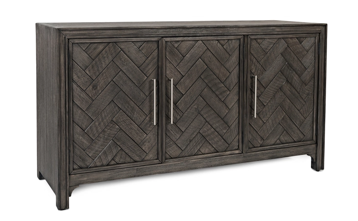 1356-60 GRAMERCY COLLECTION 3 DOOR ACCENT CABINET W/CHEVRON PATTERN DOOR - ASSEMBLED GRAMERCY COLLECTION