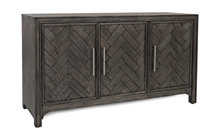 GRAMERCY COLLECTION 3 DOOR ACCENT CABINET W/CHEVRON PATTERN DOOR - ASSEMBLED GRAMERCY COLLECTION JOFRAN  1356-60