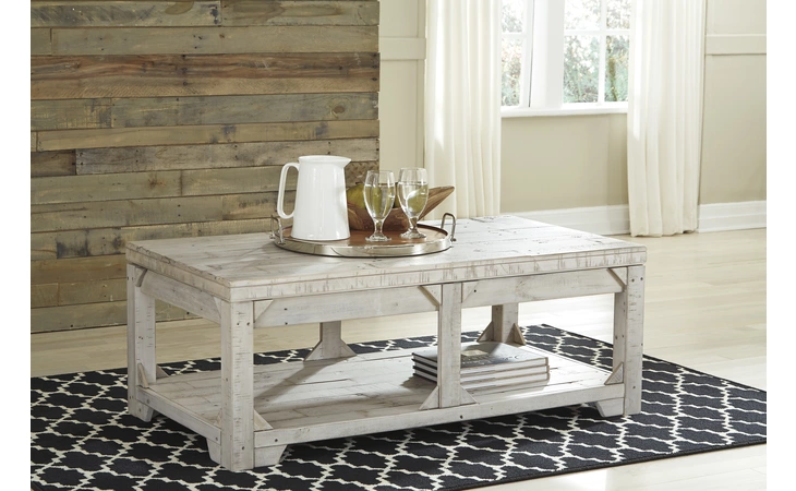 Fregine LIFT TOP COFFEE TABLE ASHLEY Whitewash T755-9