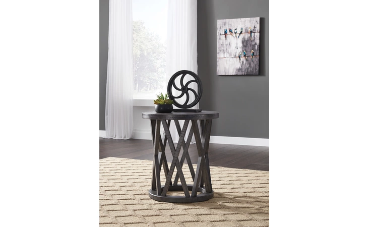 Sharzane ROUND END TABLE ASHLEY Grayish Brown T711-6