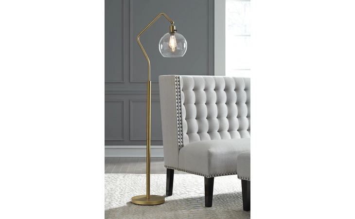 Marilee METAL FLOOR LAMP (1/CN) ASHLEY Antique Brass Finish L207151