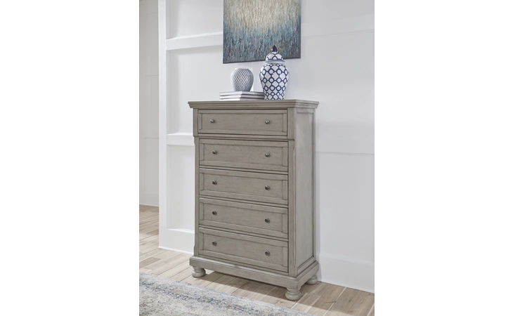 Lettner FIVE DRAWER CHEST ASHLEY Light Gray B733-46
