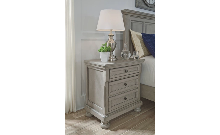 Lettner TWO DRAWER NIGHT STAND ASHLEY Light Gray B733-92