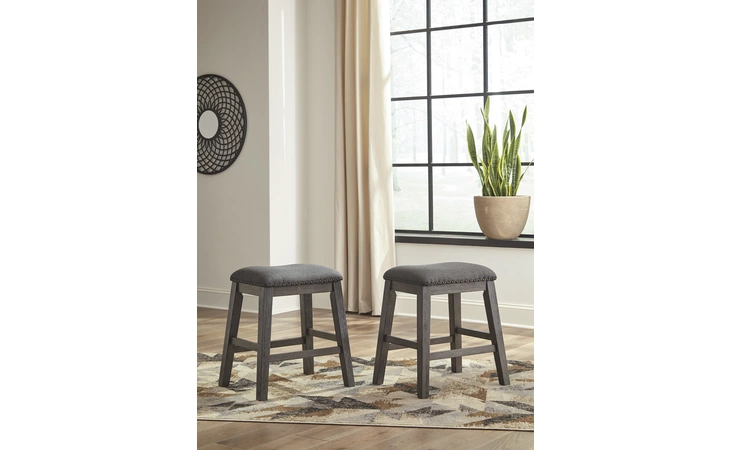 UPHOLSTERED STOOL (2/CN) ASHLEY Caitbrook Gray D388-024