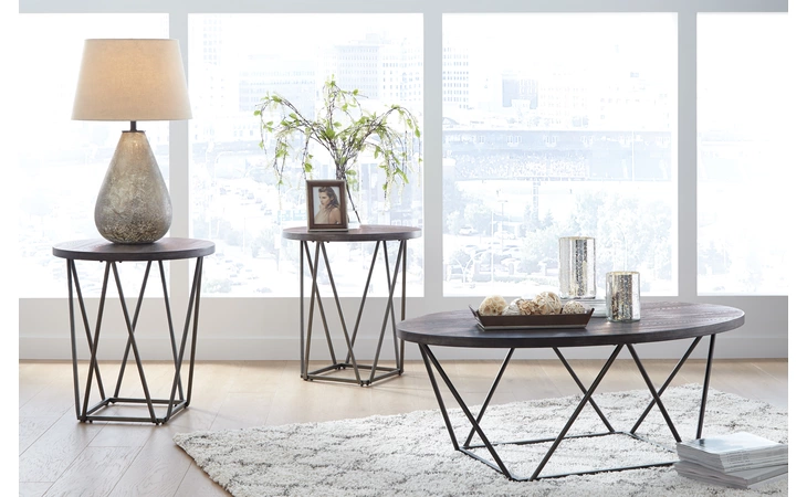 Neimhurst OCCASIONAL TABLE SET (3/CN) ASHLEY Dark Brown T384-13
