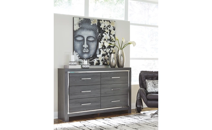 Lodanna SIX DRAWER DRESSER ASHLEY Gray B214-31