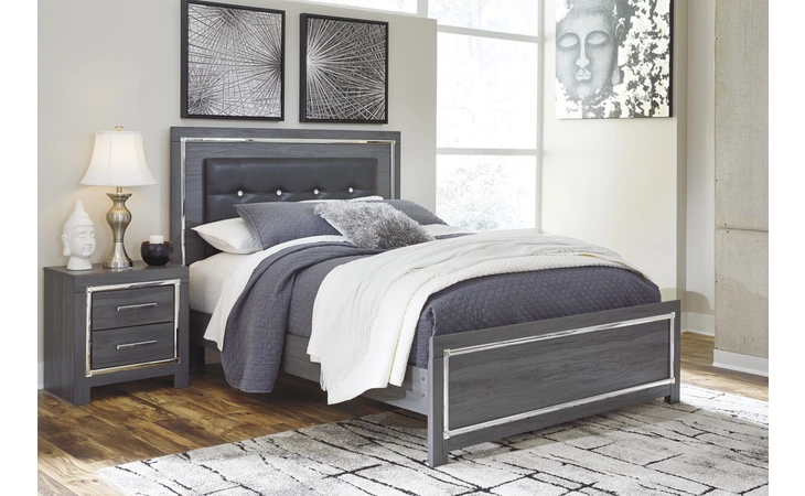 Lodanna QUEEN PANEL RAILS ASHLEY Gray B214-96