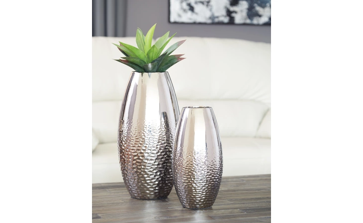 Dinesh VASE SET (2/CN) ASHLEY Silver Finish A2000355