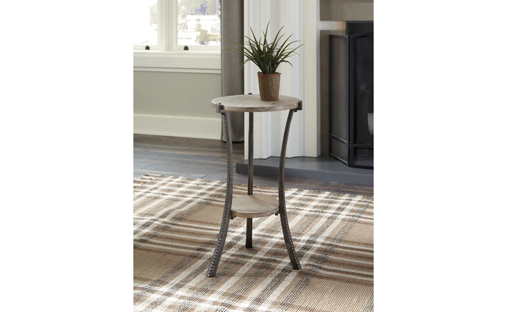 Enderton ACCENT TABLE ASHLEY White Wash/Pewter A4000081