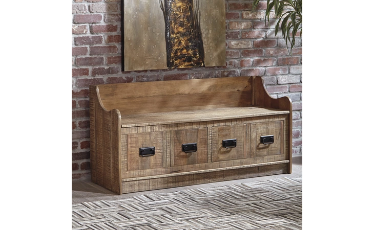 Garrettville STORAGE BENCH ASHLEY Brown A4000093