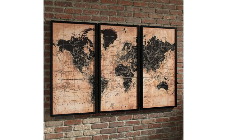 Pollyanna WALL ART SET (3/CN) ASHLEY Tan/Black A8000074