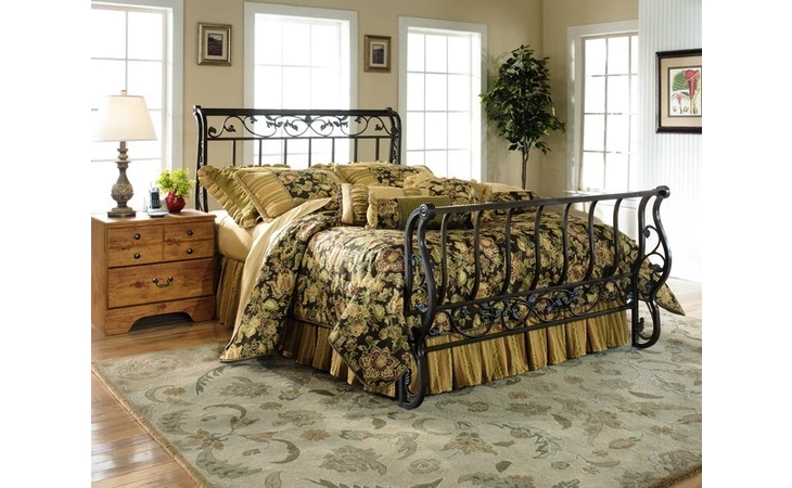 B219-57 Bittersweet QUEEN FULL METAL SLEIGH HDBD-METAL BEDS-BITTERSWEET