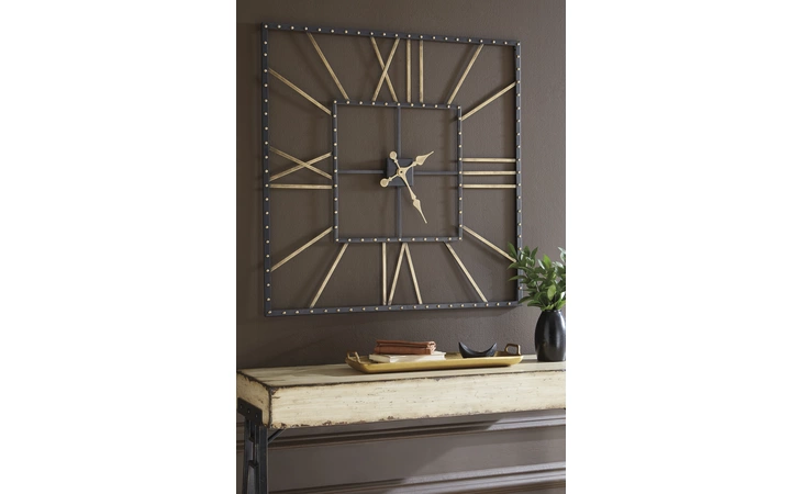 Thames WALL CLOCK ASHLEY Black/Gold Finish A8010112