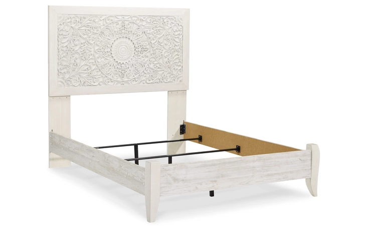 Paxberry FULL PANEL FOOTBOARD W/RAILS ASHLEY Whitewash B181-84