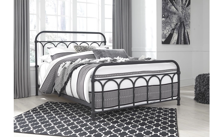 Nashburg QUEEN METAL HDBD/FTBD/RAILS ASHLEY Multi B280-681