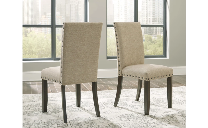 DINING UPH SIDE CHAIR (2/CN) ASHLEY Rokane Brown D397-02