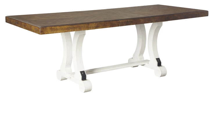 D576-35 WYSTFIELD RECT DINING ROOM EXT TABLE WYSTFIELD WHITE BROWN