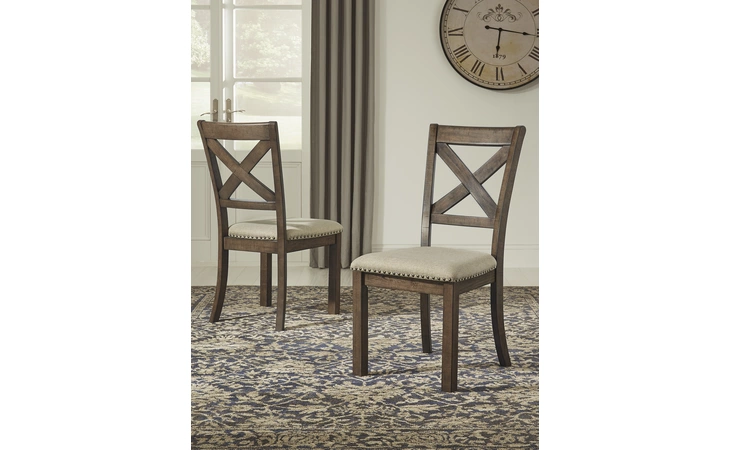 Moriville DINING UPH SIDE CHAIR (2/CN) ASHLEY Grayish Brown D631-01