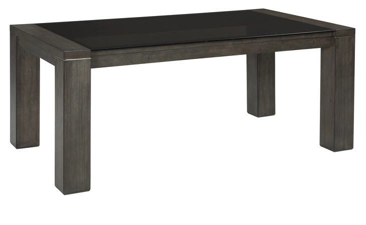 D667-25 CHANSEY RECT DRM TABLE W GLASS TOP CHANSEY DARK GRAY
