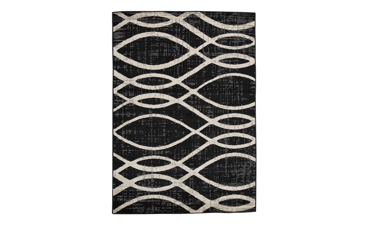 R402021 Avi - Black/Cream/Gray LARGE RUG/AVI/BLACK/CREAM/GRAY