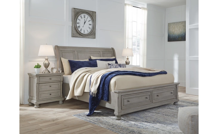 Lettner QUEEN RAILS WITH ROLL SLATS ASHLEY Light Gray B733-98