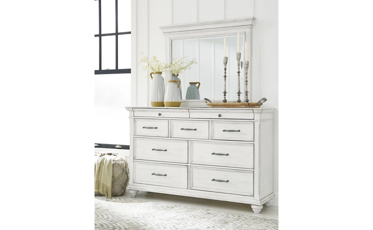 Kanwyn BEDROOM MIRROR ASHLEY Whitewash B777-36
