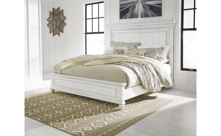 Kanwyn KING/CAL KING PANEL HEADBOARD ASHLEY Whitewash B777-58