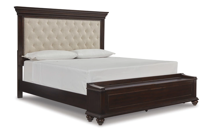 Brynhurst QUEEN STORAGE FOOTBOARD ASHLEY Dark Brown B788-54S
