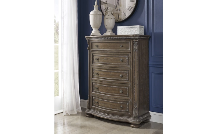 Charmond FIVE DRAWER CHEST ASHLEY Brown B803-46