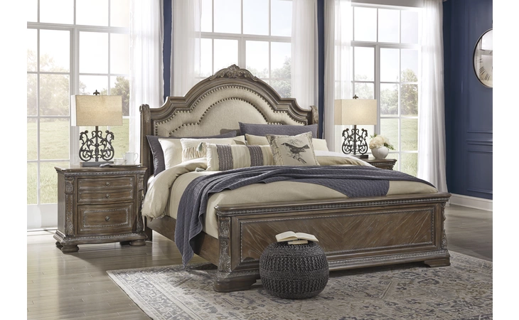 Charmond K/CK UPH SLEIGH HEADBOARD ASHLEY Brown B803-58