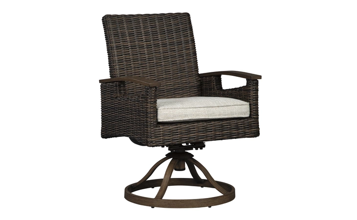 Paradise Trail SWIVEL CHAIR W CUSHION (2 CN) ASHLEY Medium Brown P750-602A