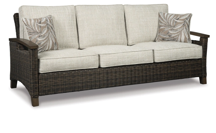 Paradise Trail SOFA WITH CUSHION ASHLEY Medium Brown P750-838