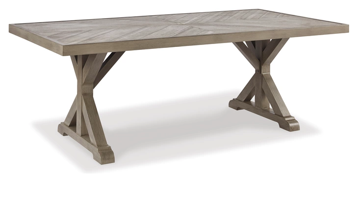 P791-625 Beachcroft RECT DINING TABLE W/UMB OPT