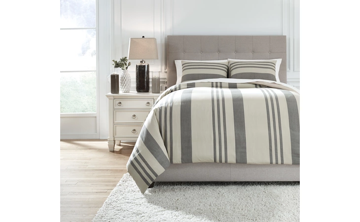 Schukei - Natural/Charcoal QUEEN COMFORTER SET/SCHUKEI ASHLEY Queen Comforter Set Q701003Q