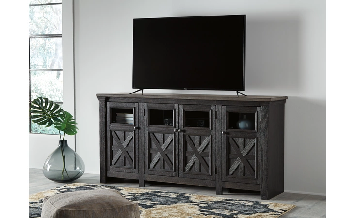 Tyler Creek EXTRA LARGE TV STAND ASHLEY Black/Gray W736-68