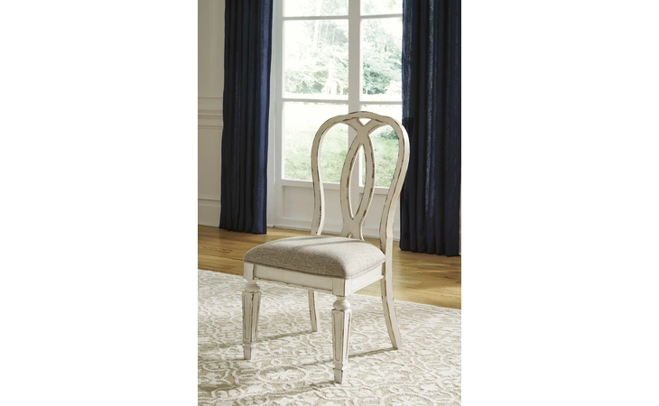 Realyn DINING UPH SIDE CHAIR (2/CN) ASHLEY Chipped White D743-02