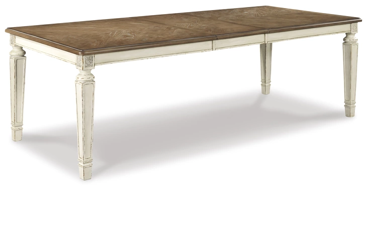 Realyn RECT DINING ROOM EXT TABLE ASHLEY Chipped White D743-45