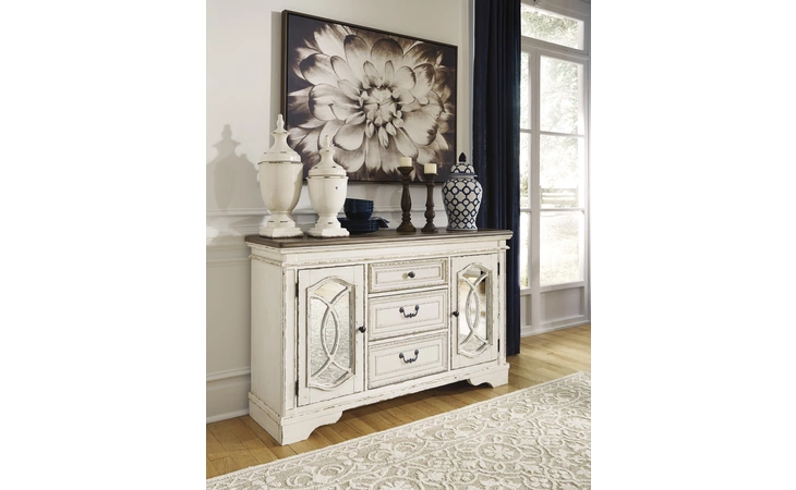 Realyn DINING ROOM SERVER ASHLEY Chipped White D743-60