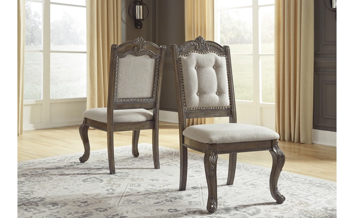 Charmond DINING UPH SIDE CHAIR (2/CN) ASHLEY Brown D803-01