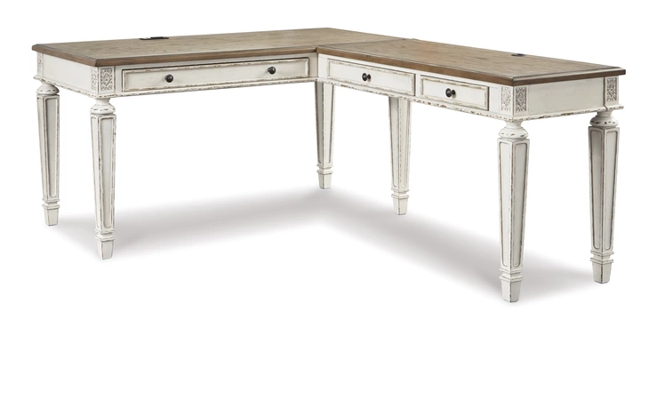 Realyn HOME OFFICE DESK RETURN ASHLEY Two-tone H743-34R