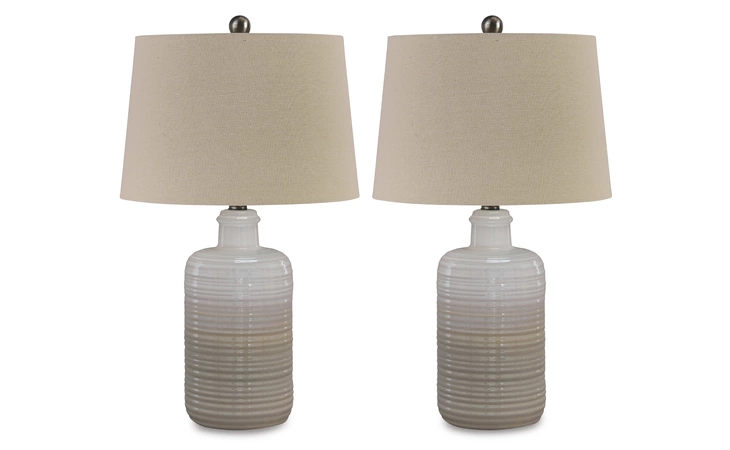 Marnina CERAMIC TABLE LAMP (2/CN) ASHLEY Taupe L121854